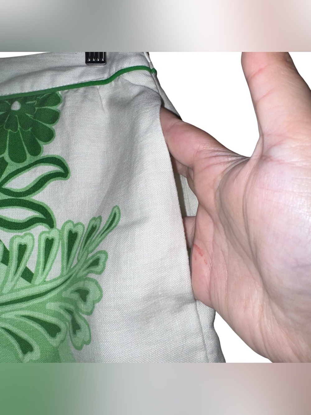 FARM RIO Color Festival Green Linen Euroflax Midi Skirt Size Large - Picture 9 of 16